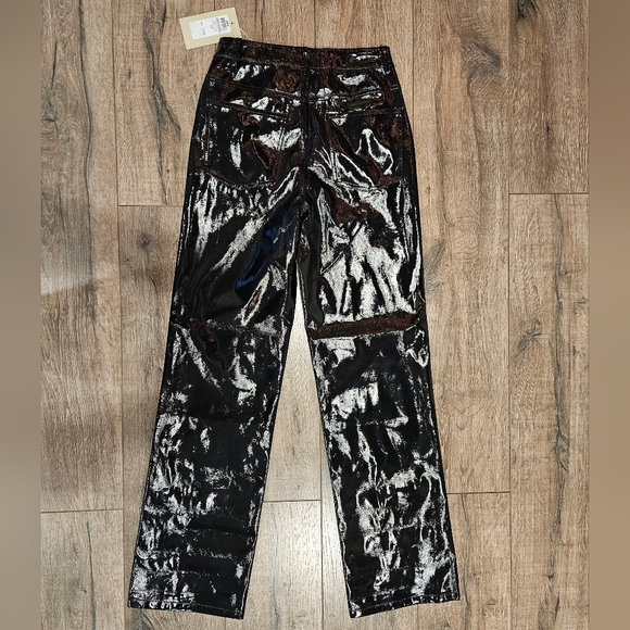 Faux leather straight leg pants - Picture 2 of 4